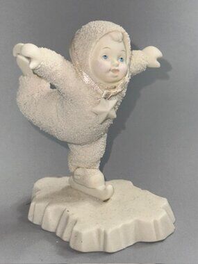 Vintage Snowbabies Department 56 Christmas Figurine Hold That Pose Ice Skates